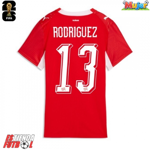 Suiza Ricardo Rodriguez #13 Primera Equipación Mujer Mundial 2026 Manga Corta